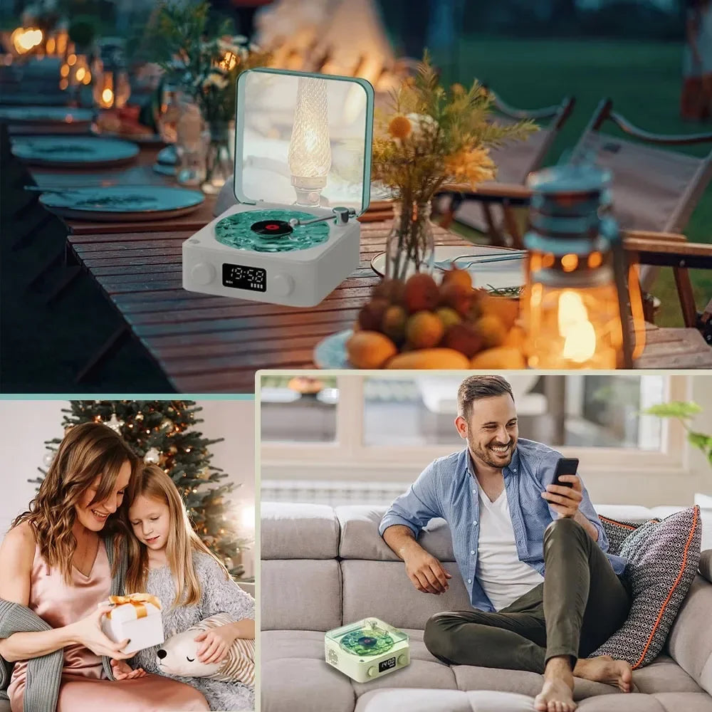 New mini retro Bluetooth speaker portable sleep aid Bluetooth speaker with RGB lights supporting TF card subwoofer，gift